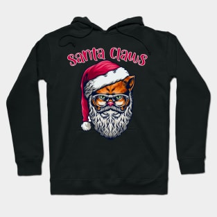 Santa Claws Funny Christmas Cat Holiday Design Hoodie